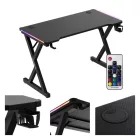 Huzaro HERO 2.3 gamer asztal, fekete RGB, 120 x 60 cm