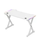 Huzaro HERO 2.3 gamer asztal, fehér RGB, 120 x 60 cm