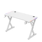 Huzaro HERO 2.3 gamer asztal, fehér RGB, 120 x 60 cm