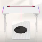 Huzaro HERO 2.3 gamer asztal, fehér RGB, 120 x 60 cm