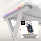 Huzaro HERO 2.3 gamer asztal, fehér RGB, 120 x 60 cm