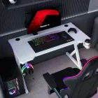 Huzaro HERO 2.3 gamer asztal, fehér RGB, 120 x 60 cm
