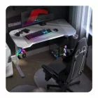 Huzaro HERO 2.6 állítható magasságú gamer asztal, fehér, 120 x 60 cm