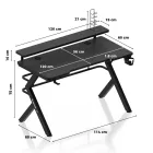 Huzaro HERO 5.0 gamer asztal, fekete, 120 x 60 cm