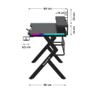 Huzaro HERO 5.0 gamer asztal, RGB, 120 x 60 cm