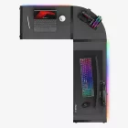 Huzaro HERO 6.0 sarok gamer asztal, 147 x 112 cm, fekete, RGB