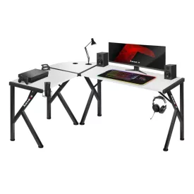 Huzaro HERO 6.3 sarok gamer asztal, 154 x 117 cm, fehér