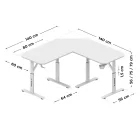 Huzaro HERO 7.3 sarok gamer asztal, 140 cm x 80 cm, fehér