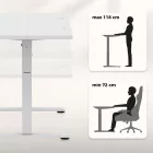 Huzaro Hero 8.1 elektromosan emelhető gamer asztal, 120 cm x 60 cm, fehér