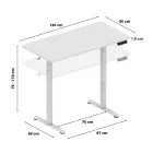 Huzaro Hero 8.1 elektromosan emelhető gamer asztal, 120 cm x 60 cm, fehér