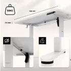 Huzaro Hero 8.1 elektromosan emelhető gamer asztal, 120 cm x 60 cm, fehér