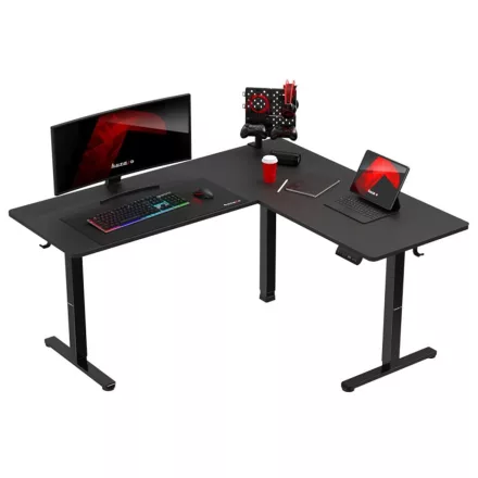 Huzaro Hero 9.5 elektromosan emelhető sarok gamer asztal, 160 cm x 140 cm