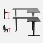 Huzaro Hero 9.5 elektromosan emelhető sarok gamer asztal, 160 cm x 140 cm