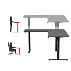 Huzaro Hero 9.5 elektromosan emelhető sarok gamer asztal, 160 cm x 140 cm