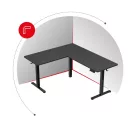 Huzaro Hero 9.5 elektromosan emelhető sarok gamer asztal, 160 cm x 140 cm
