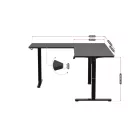 Huzaro Hero 9.5 elektromosan emelhető sarok gamer asztal, 160 cm x 140 cm
