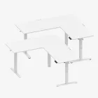Huzaro Hero 9.5 elektromosan emelhető sarok gamer asztal, 160 cm x 140 cm, fehér