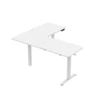 Huzaro Hero 9.5 elektromosan emelhető sarok gamer asztal, 160 cm x 140 cm, fehér