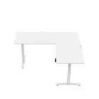 Huzaro Hero 9.5 elektromosan emelhető sarok gamer asztal, 160 cm x 140 cm, fehér
