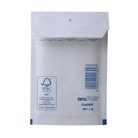   VICTORIA Légpárnás tasak, 125x175 mm külméret, 105x165 mm belméret, VICTORIA, "W1", fehér