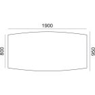 MAYAH Tárgyalóasztal, íves, szürke fémlábbal, 80/95x190 cm, MAYAH "Freedom SV-43",  fehér