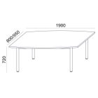 MAYAH Tárgyalóasztal, íves, szürke fémlábbal, 80/95x190 cm, MAYAH "Freedom SV-43",  kőris