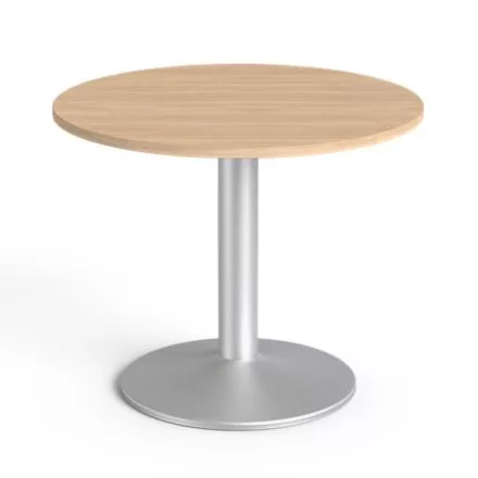 MAYAH tárgyalóasztal, kör, szürke fémlábbal, O 90 cm, "Freedom SV-58", tölgy