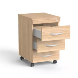   MAYAH görgős konténer, 3 fiókos, "Freedom SV-18", tölgy