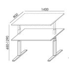 MAYAH Állítható magasságú íróasztal, 140x80 cm, "Freedom SV-302", fehér