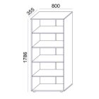 MAYAH Szekrény, 5 rendező magas, nyitott, polcos, "Freedom SV-02", fehér
