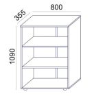 Szekrény, 3 rendező magas, nyitott, polcokkal, MAYAH "Freedom SV-07", fehér