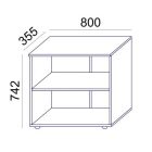 MAYAH Szekrény,  2 rendező magas, nyitott, polcokkal,  MAYAH "Freedom SV-11", juhar