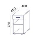 MAYAH Szekrény, asztalmagas, fiókos, nyitott polcos, "Freedom SV-14", fehér