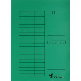 Pólyás dosszié, karton, A4, VICTORIA OFFICE, zöld, 5 db