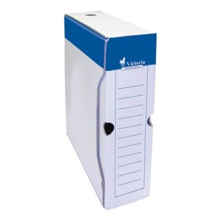  Archiválódoboz, A4, 80 mm, karton, VICTORIA OFFICE, kék-fehér