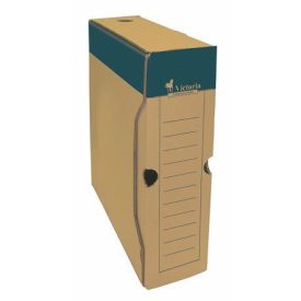    Archiválódoboz, A4, 80 mm, karton, VICTORIA OFFICE, natúr