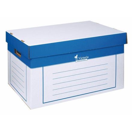  Archiválókonténer, 320x460x270 mm, karton, VICTORIA OFFICE, kék-fehér