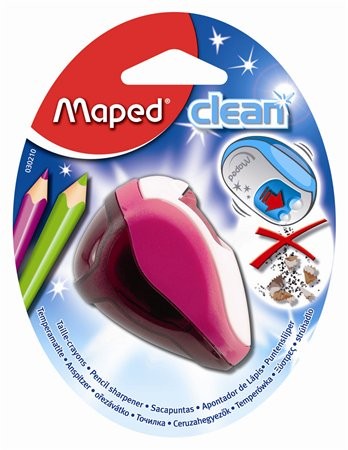 MAPED Hegyező, kétlyukú, tartályos, MAPED "Clean", vegyes színek