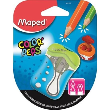 MAPED Hegyező, kétlyukú, tartályos, tompára hegyező, MAPED "Color'Peps", vegyes színekben