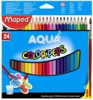   MAPED Akvarell ceruza készlet, háromszögletű, ecsettel, MAPED "Color Peps", 24 különböző szín