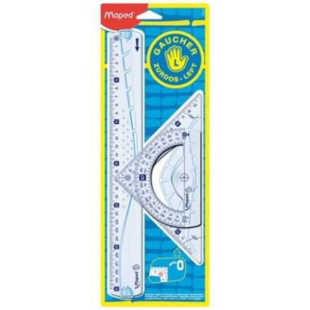 MAPED Vonalzókészlet, műanyag, 3 darabos, balkezes, MAPED