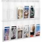 HELIT Prospektustartó, fali, 1/3 A4, 12 rekeszes, HELIT "Placativ", átlátszó