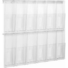 HELIT Prospektustartó, fali, 1/3 A4, 12 rekeszes, HELIT "Placativ", átlátszó