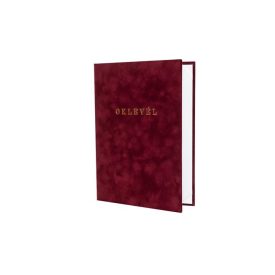 Oklevéltartó, A4, exkluzív, plüss, aranyozva, bordó