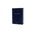 Oklevéltartó, A4, exkluzív, plüss, aranyozva, kék