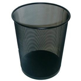 VICTORIA OFFICE Papírkosár, fémhálós, fekete