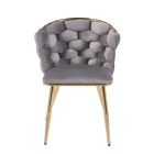 K47-FX bársony szék, arany lábakkal, több színben