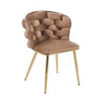 K47-FX bársony szék, arany lábakkal, több színben
