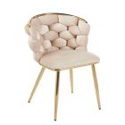 K47-FX bársony szék, arany lábakkal, több színben