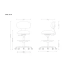 UNIQUE Turini munkaszék, lábtartó gyűrűvel